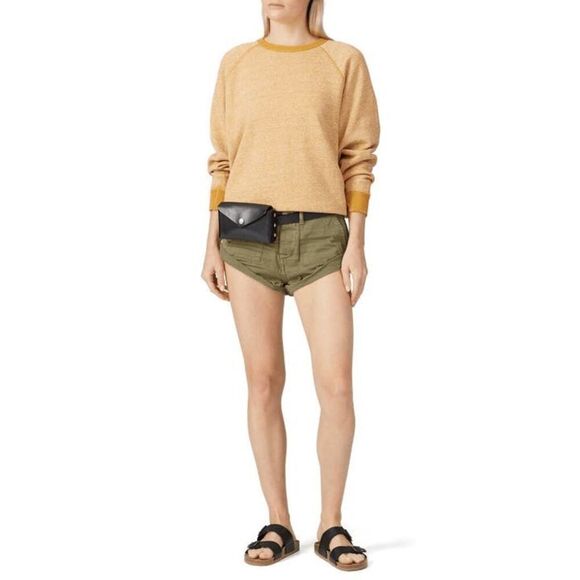 One Teaspoon Army Green Militaire Bandits Denim Jean Shorts Women's Size 28 - Picture 1 of 6